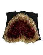 Dolce & Gabbana Black Gold Heart Bustier Corset Tinsel Top - Zeiniez