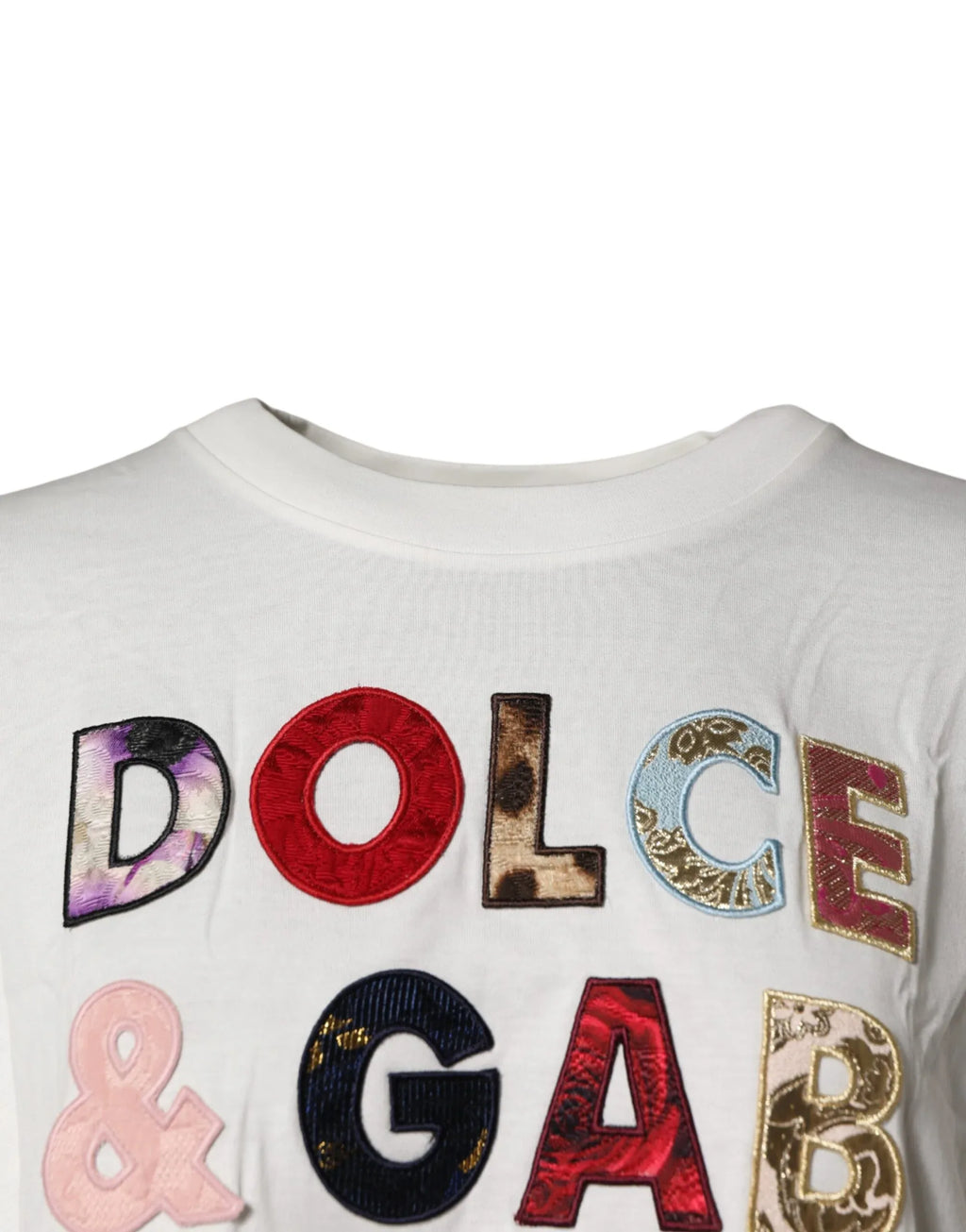 Dolce & Gabbana White Logo Crew Neck Short Sleeves T-shirt - Zeiniez