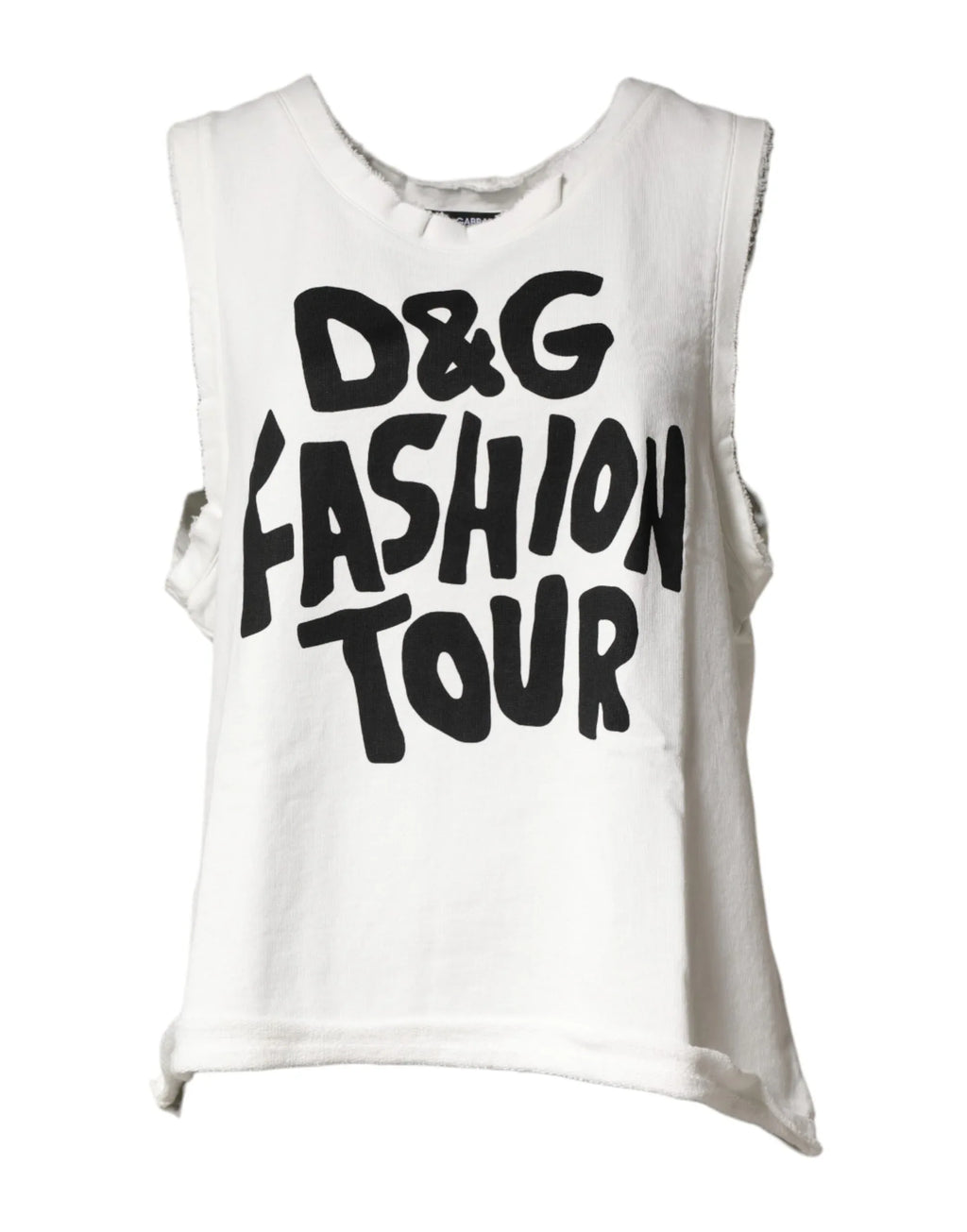 Dolce & Gabbana White Graphic CrewNeck Sleeveless Tank T-shirt - Zeiniez