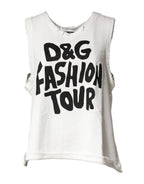 Dolce & Gabbana White Graphic CrewNeck Sleeveless Tank T-shirt - Zeiniez
