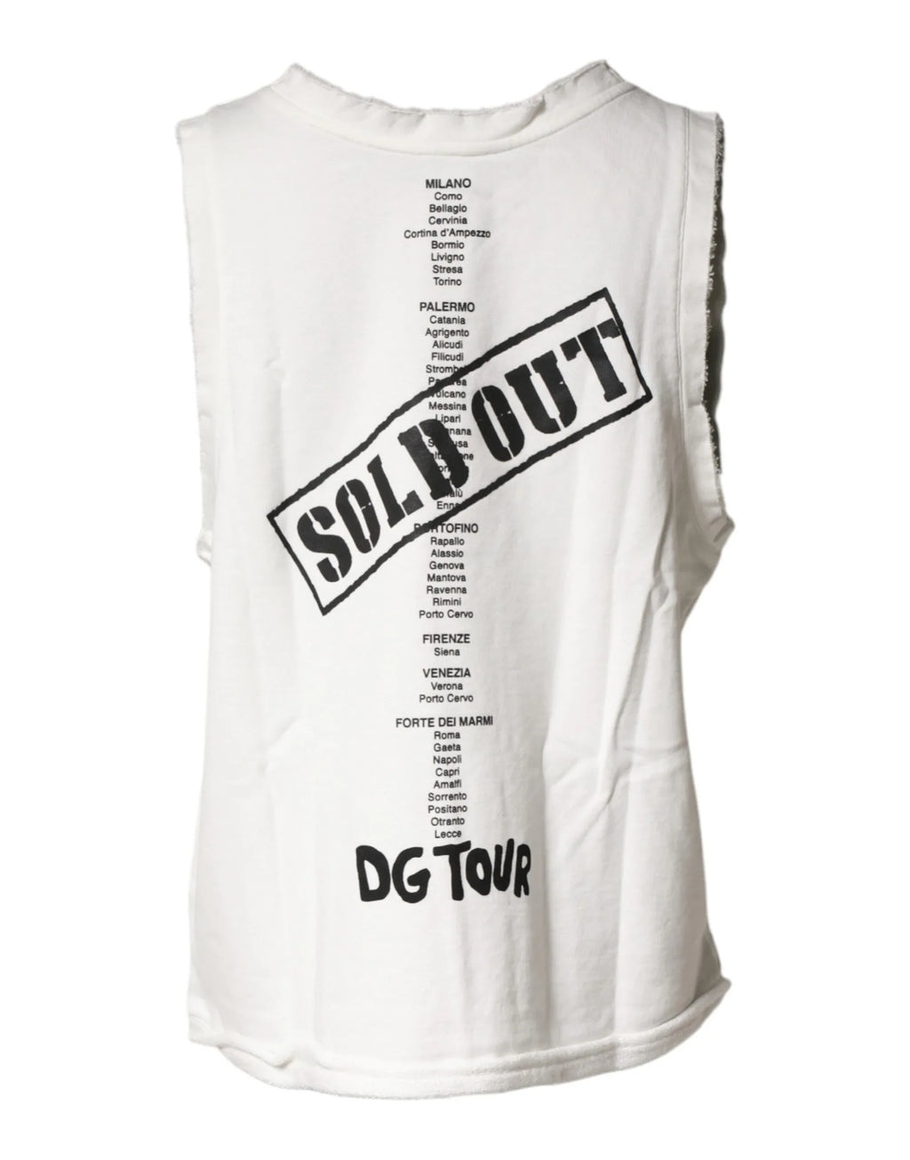 Dolce & Gabbana White Graphic CrewNeck Sleeveless Tank T-shirt - Zeiniez