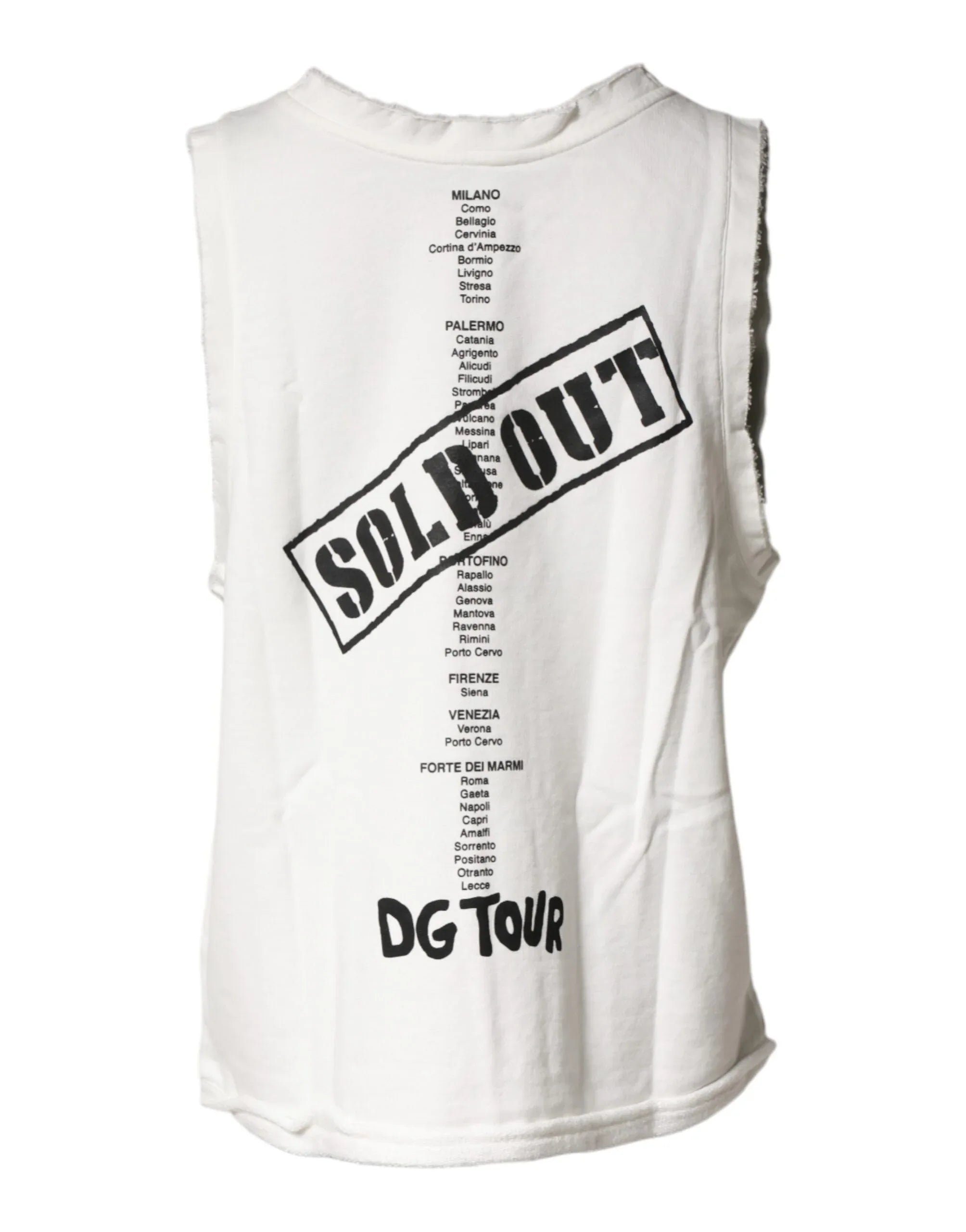 Dolce & Gabbana White Graphic CrewNeck Sleeveless Tank T-shirt - Zeiniez