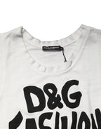 Dolce & Gabbana White Graphic CrewNeck Sleeveless Tank T-shirt - Zeiniez