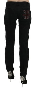 John Galliano Black Low Waist White Paint Skinny Denim Pants Jeans - Zeiniez