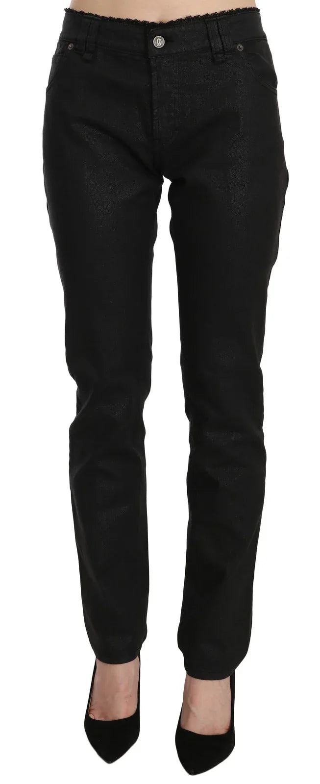 John Galliano Black Mid Waist Skinny Cotton Casual Denim Jeans - Zeiniez
