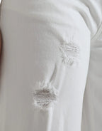 Dolce & Gabbana Wide Leg White Cotton Cropped Denim Jeans - Zeiniez
