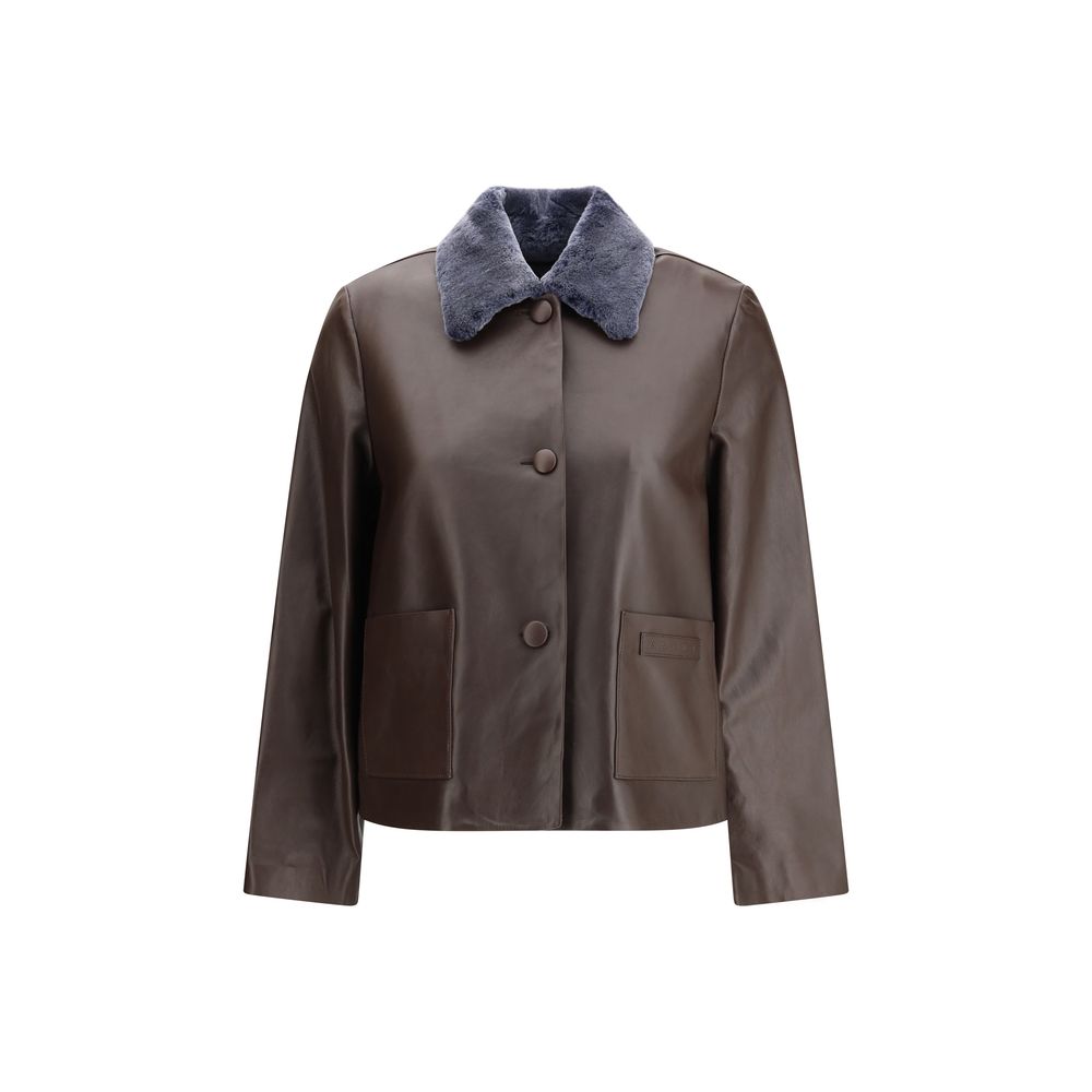 Marni Brown Leather Jacket Marni