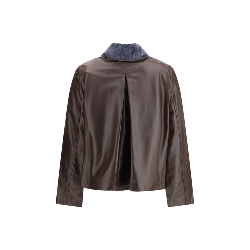 Marni Brown Leather Jacket Marni