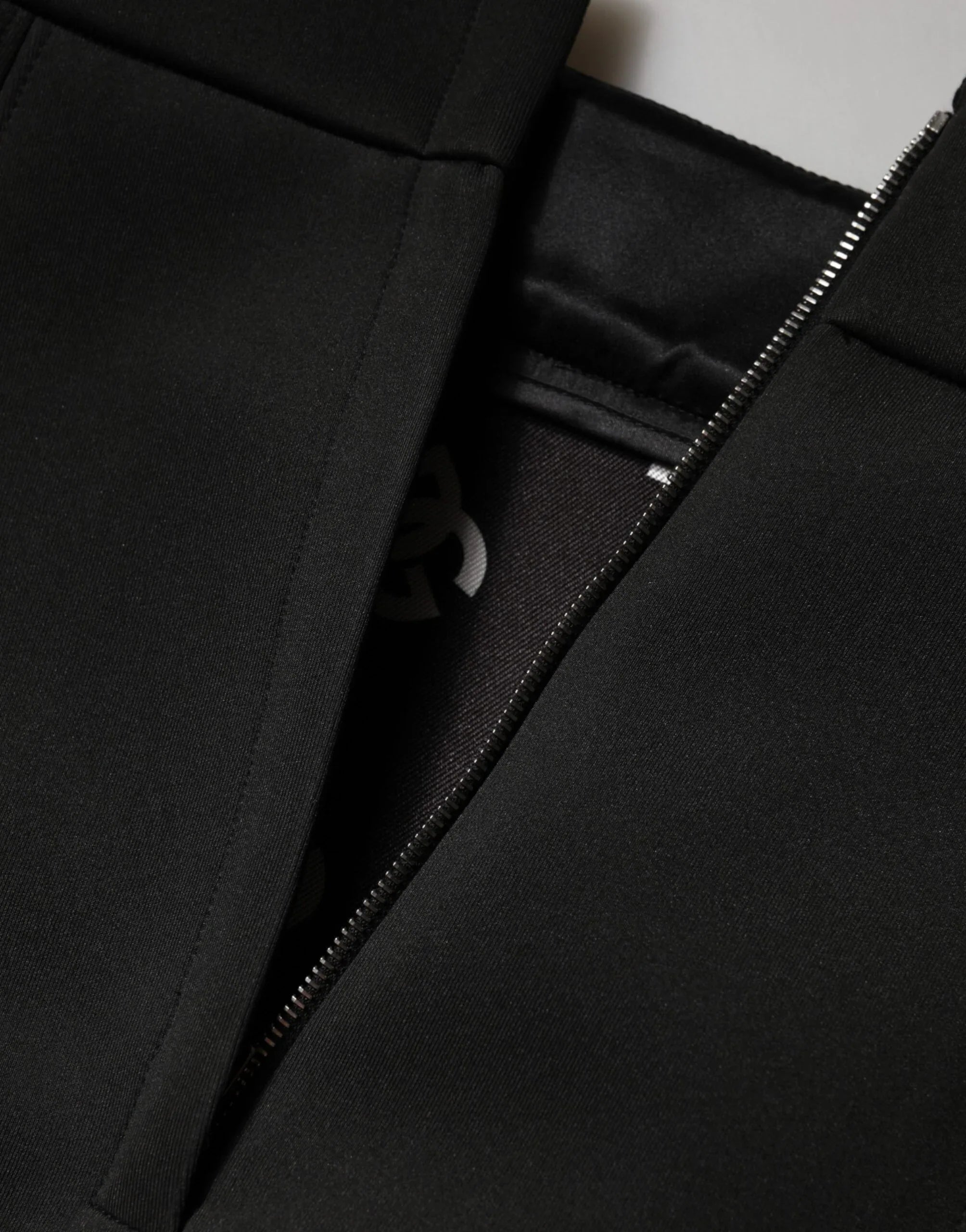 Dolce & Gabbana Black Nylon Pencil Cut High Waist Mini Skirt - Zeiniez