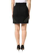 Dolce & Gabbana Black Polyester Zipper High Waist Mini Skirt - Zeiniez