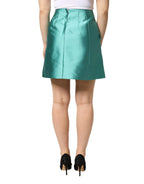 Dolce & Gabbana Green Polyester Button High Waist Mini Skirt - Zeiniez