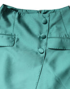 Dolce & Gabbana Green Polyester Button High Waist Mini Skirt - Zeiniez