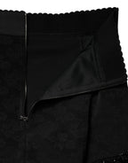 Dolce & Gabbana Black Nylon Embellished Lace Mini Skirt - Zeiniez