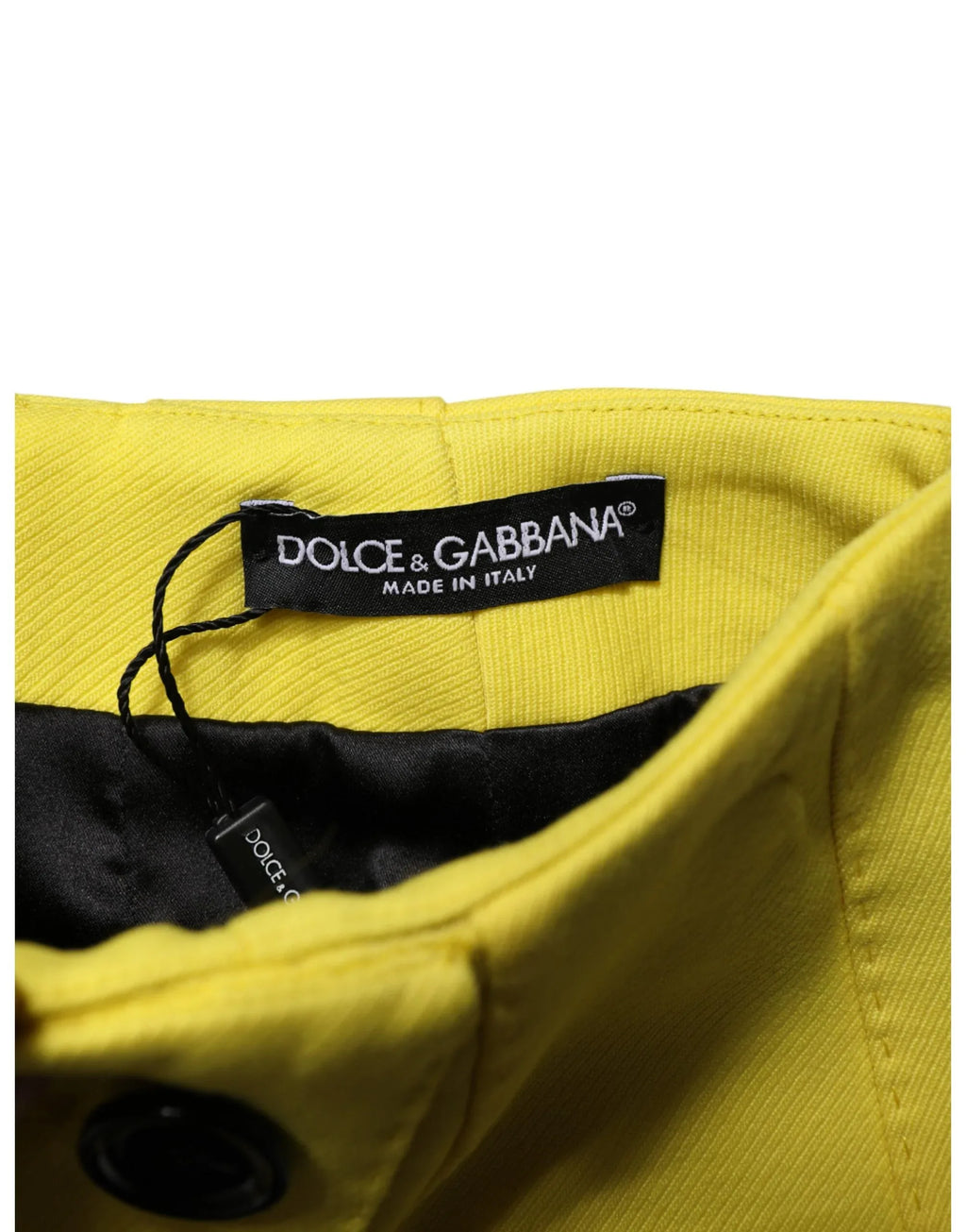 Dolce & Gabbana Yellow Wool Buttoned High Waist Mini Skirt - Zeiniez