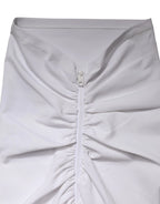 Dolce & Gabbana White Viscose Pencil Cut High Waist Mini Skirt - Zeiniez