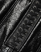 Dolce & Gabbana Black Nylon Eyelet Detail Coated Mini Skirt - Zeiniez