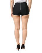 Dolce & Gabbana Multicolor Embellished High Waist Hot Pants Shorts