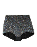 Dolce & Gabbana Multicolor Embellished High Waist Hot Pants Shorts - Zeiniez