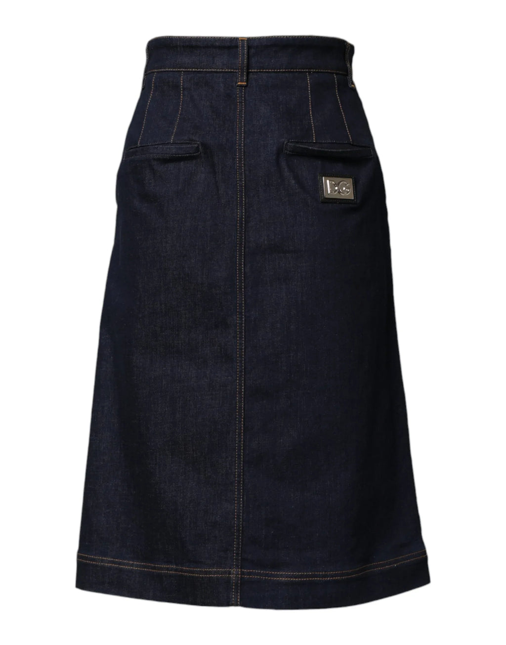Dolce & Gabbana Dark Blue Cotton A-line Denim Midi Skirt - Zeiniez