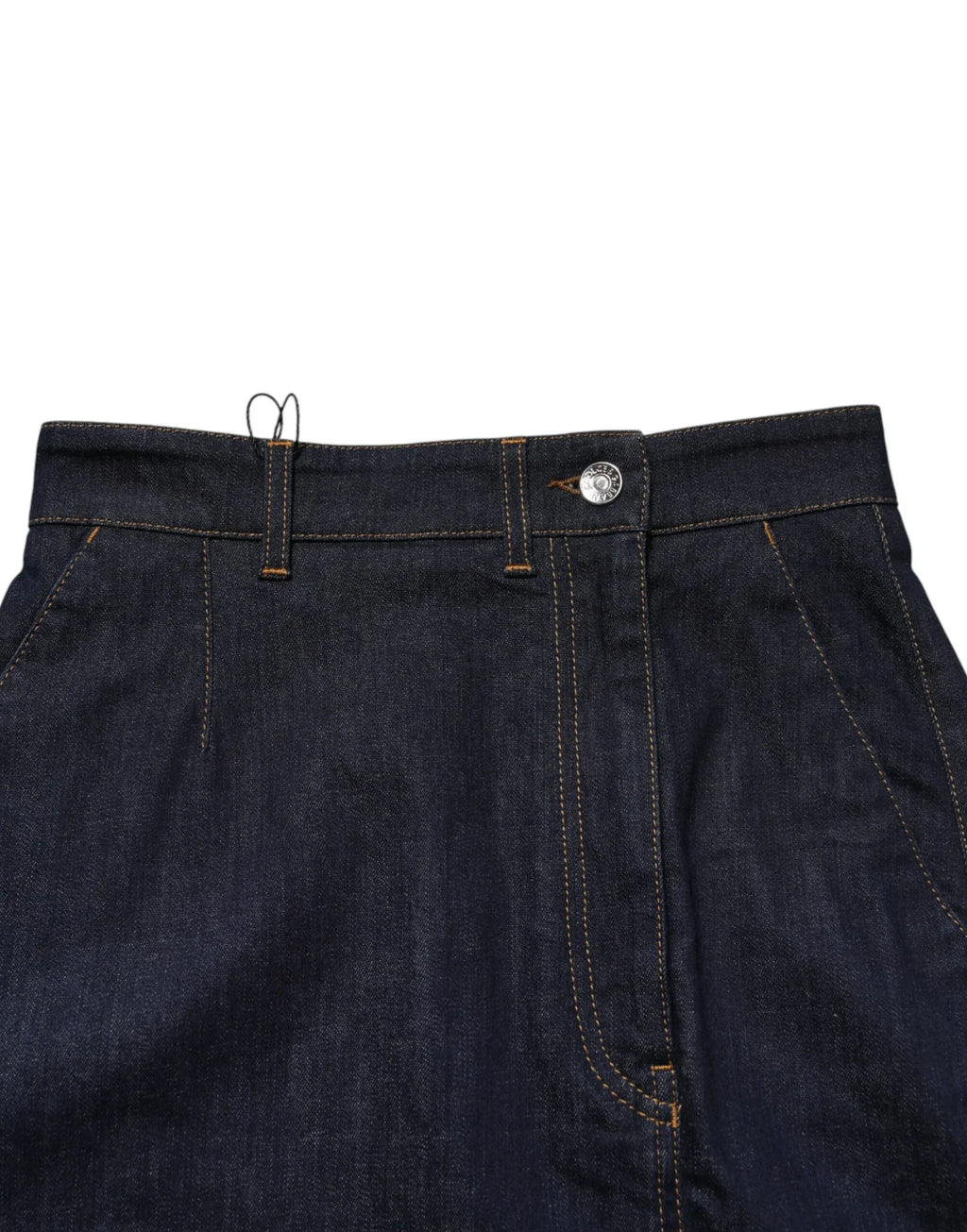 Dolce & Gabbana Dark Blue Cotton A-line Denim Midi Skirt - Zeiniez