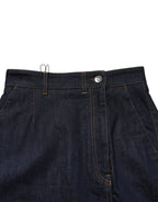 Dolce & Gabbana Dark Blue Cotton A-line Denim Midi Skirt - Zeiniez