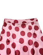 Dolce & Gabbana Pink Polka Dot Silk Pencil Cut Midi Skirt - Zeiniez