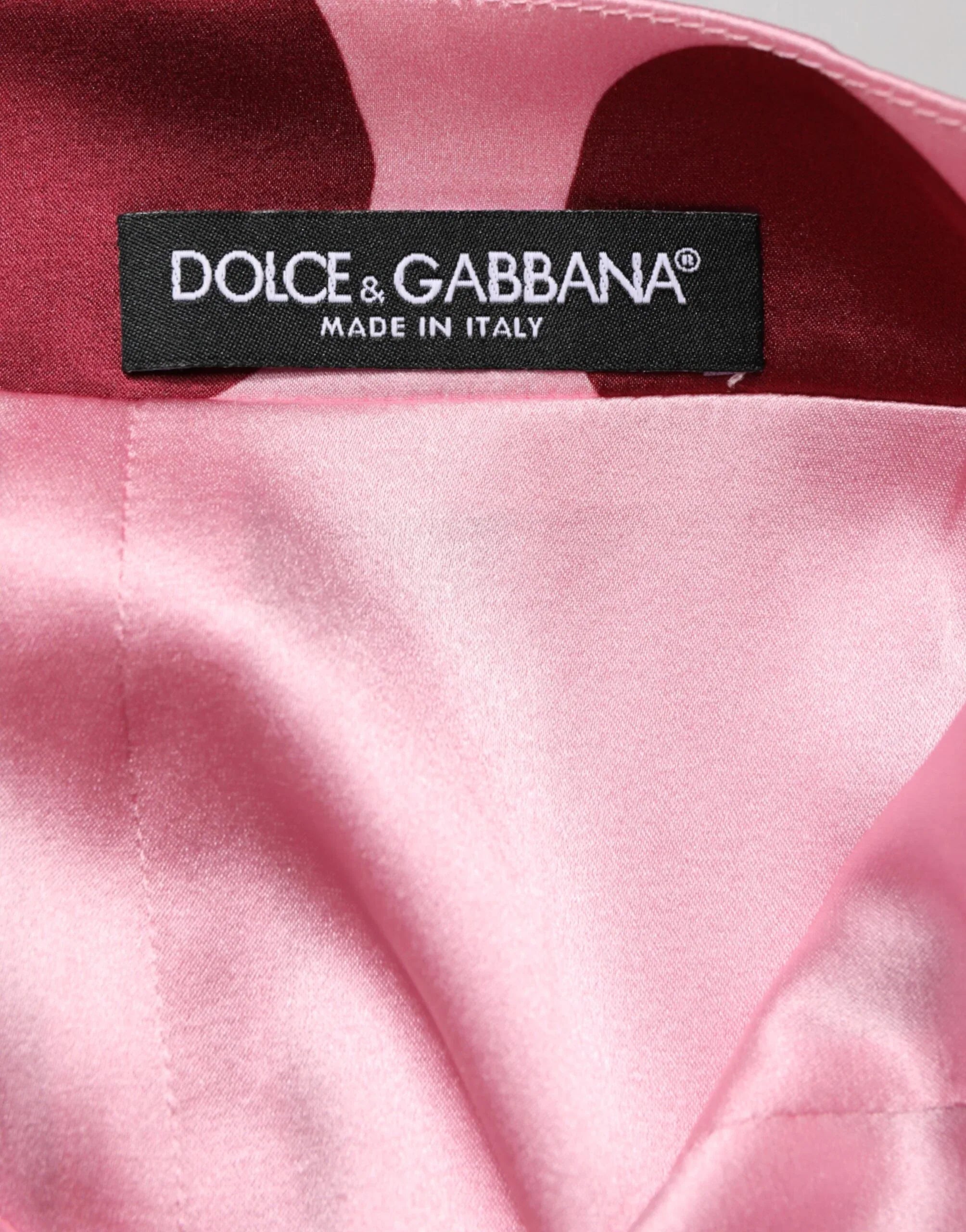 Dolce & Gabbana Pink Polka Dot Silk Pencil Cut Midi Skirt - Zeiniez