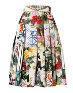 Dolce & Gabbana Multicolor Patchwork High Waist Midi Skirt - Zeiniez