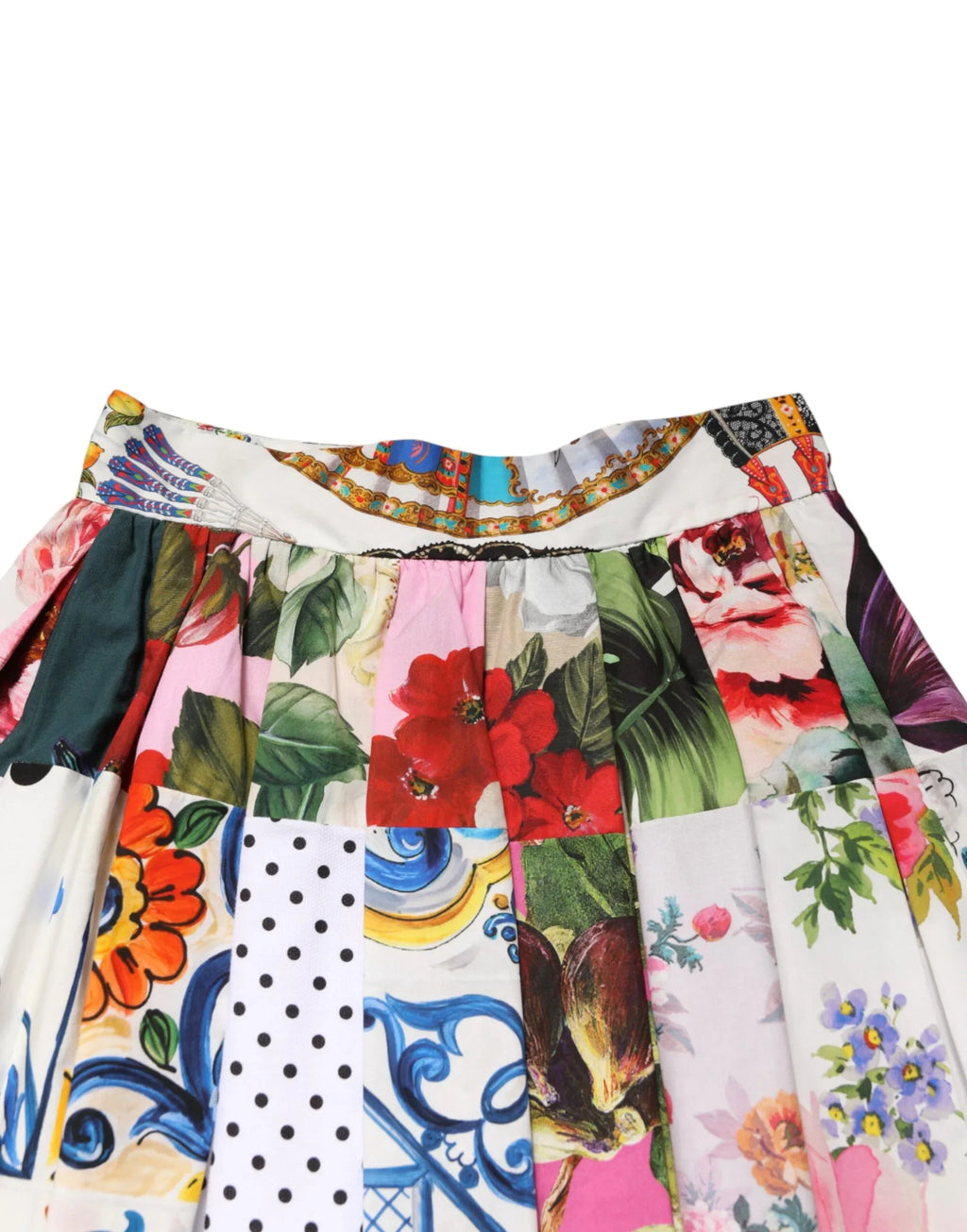 Dolce & Gabbana Multicolor Patchwork High Waist Midi Skirt - Zeiniez