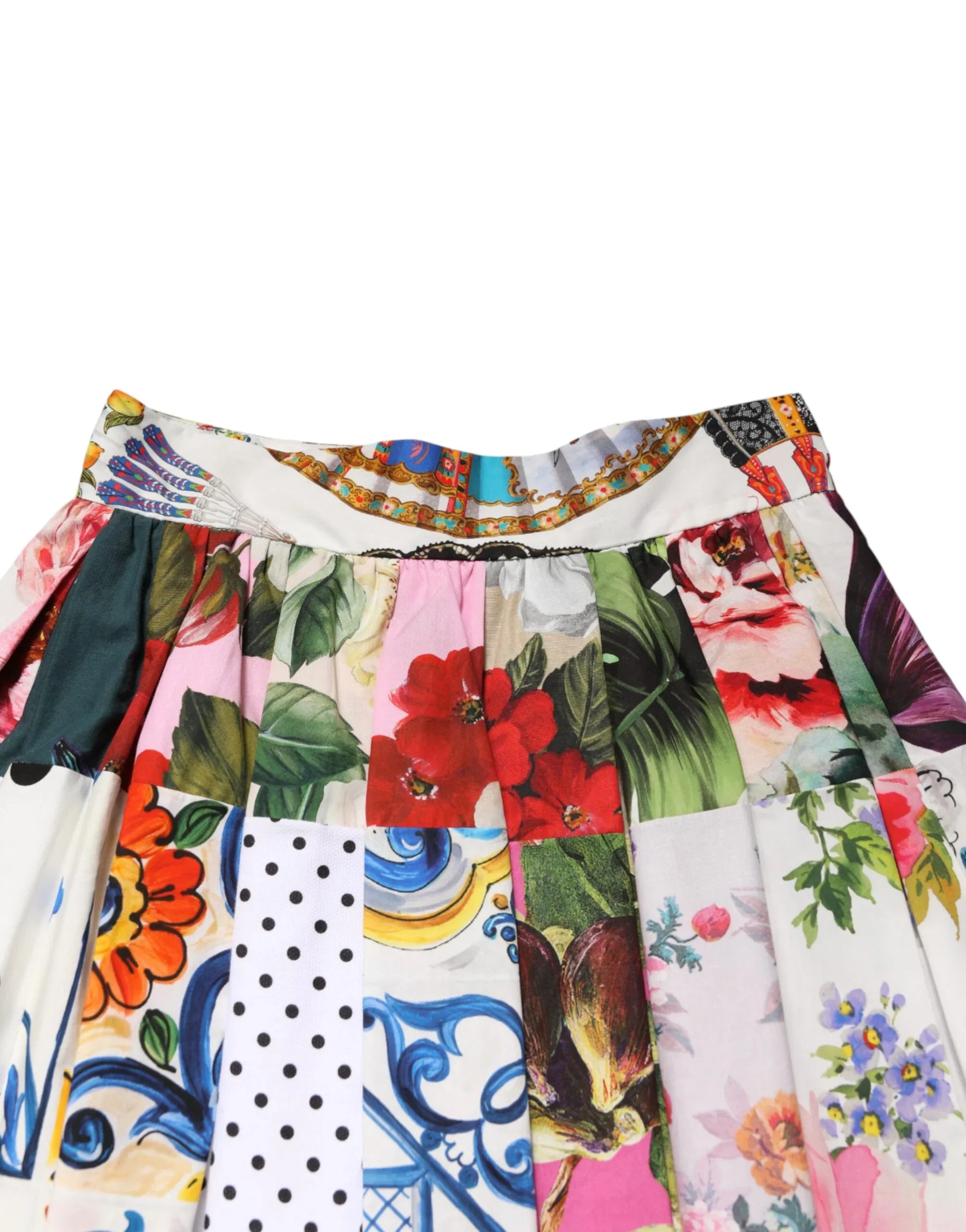 Dolce & Gabbana Multicolor Patchwork High Waist Midi Skirt - Zeiniez