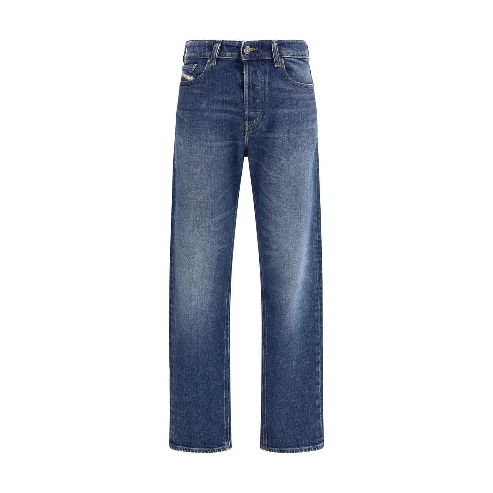 Diesel Blue Cotton Straight-Leg Jeans - Zeiniez
