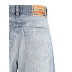 Diesel Blue Cotton Straight-Leg Jeans - Zeiniez
