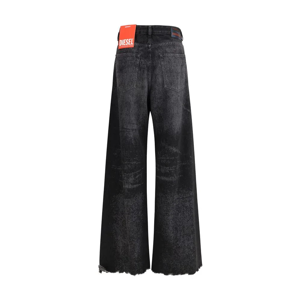 Diesel Black Cotton Relaxed Fit Jeans - Zeiniez
