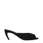 The Attico Black Fabric Flat Sandals