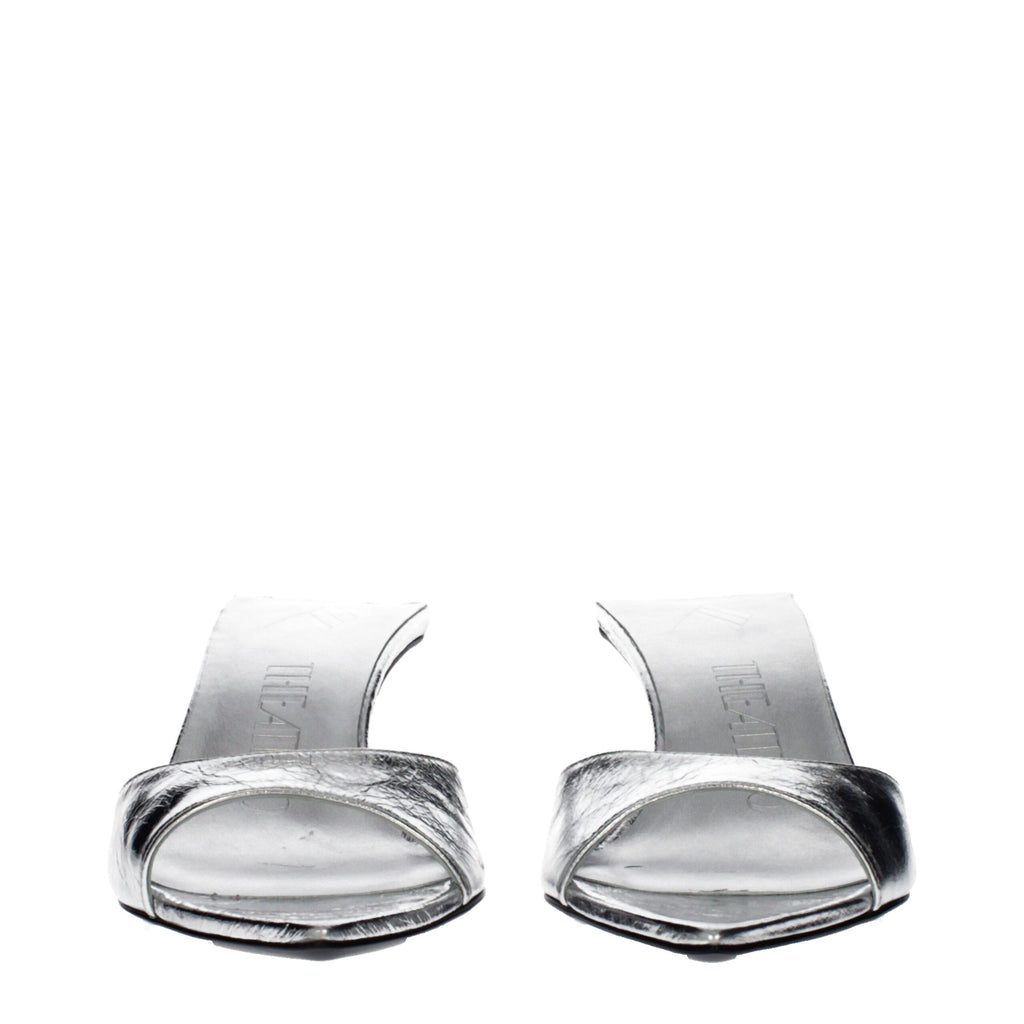 The Attico Gray Leather Sandals