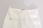 Elisabetta Franchi White Low Waist Cropped Skinny Trouser Pants - Zeiniez