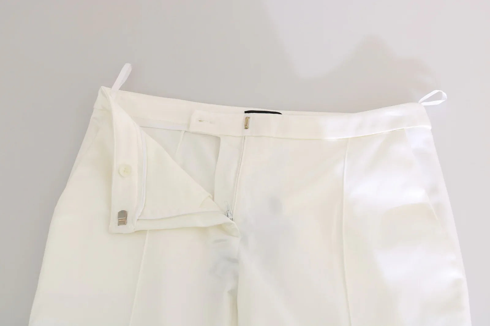 Elisabetta Franchi White Low Waist Cropped Skinny Trouser Pants - Zeiniez