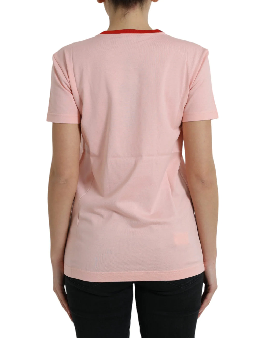 Dolce & Gabbana Pink Graphic Print Cotton Crew Neck T-shirt - Zeiniez