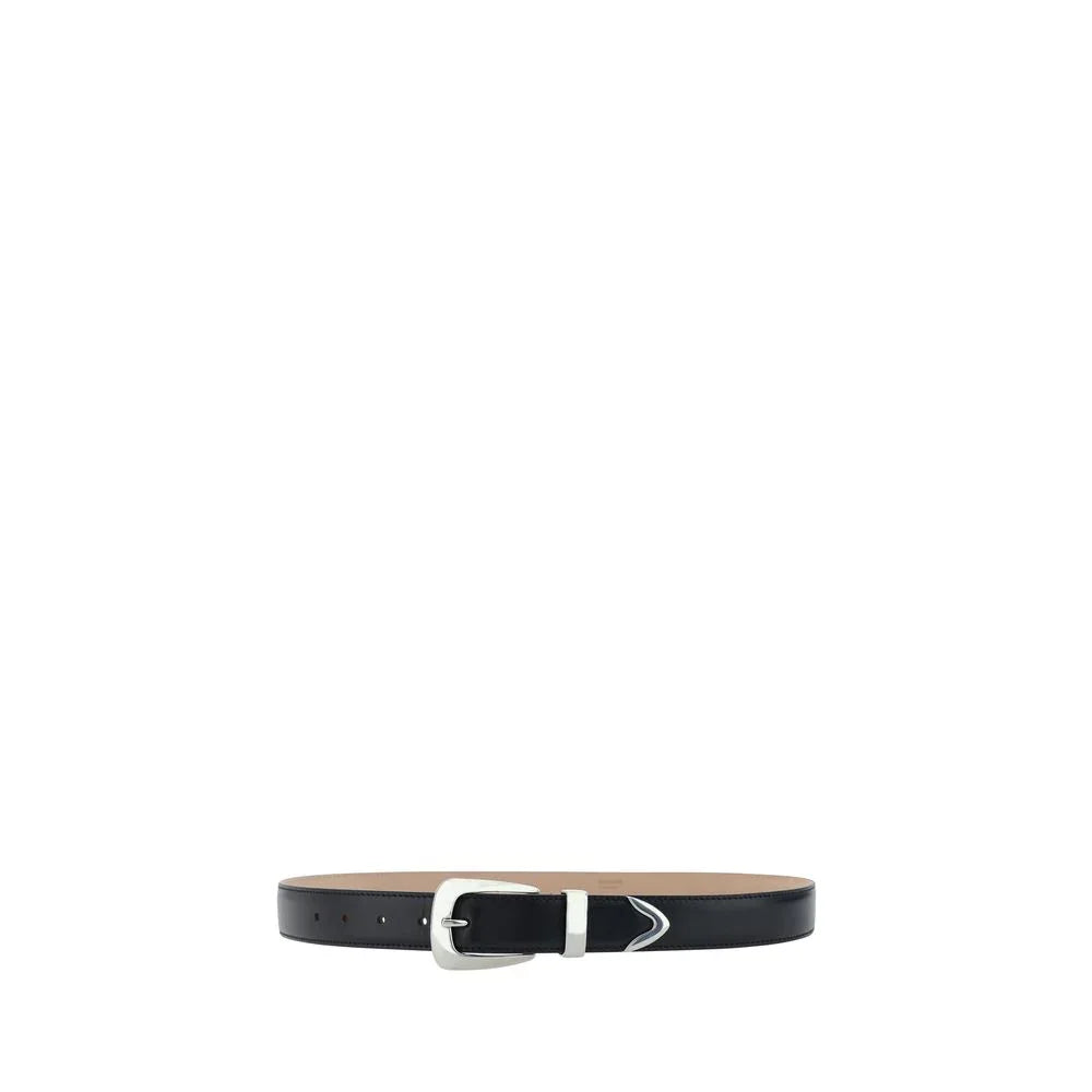 Khaite Black Calf Leather Bos Taurus Regular Belt