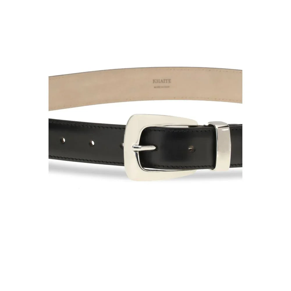 Khaite Black Calf Leather Bos Taurus Regular Belt