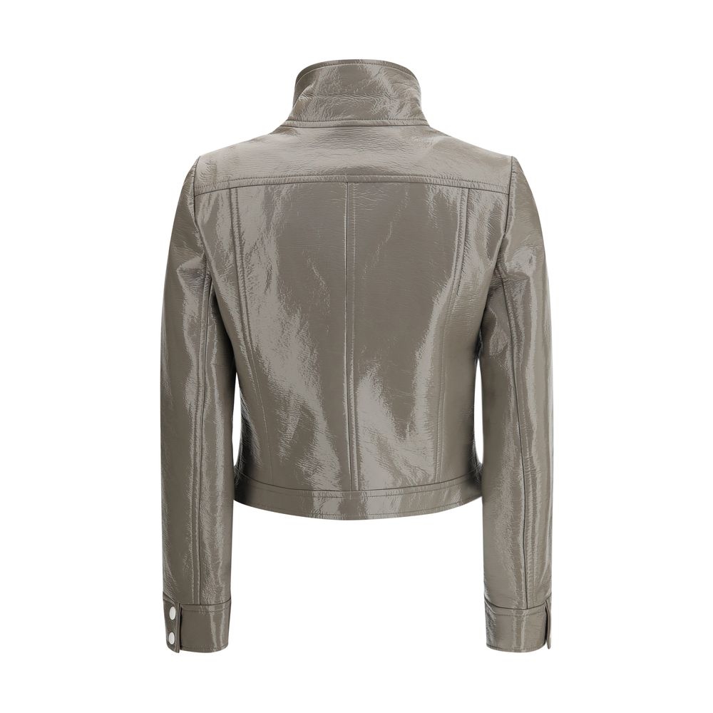 Courrèges Gray Cotton Full-Length Jacket Courrèges