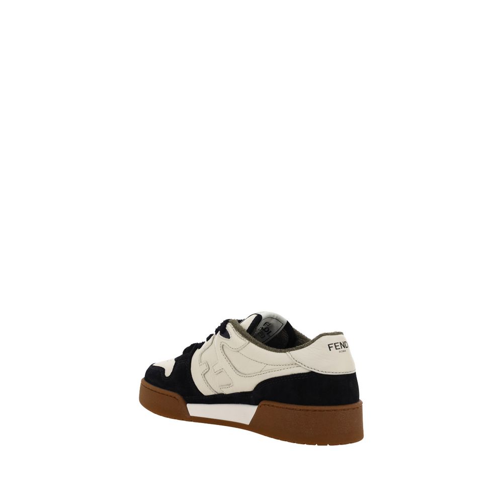 Fendi Black Calf Leather Bos Taurus Chunky Sneakers Fendi