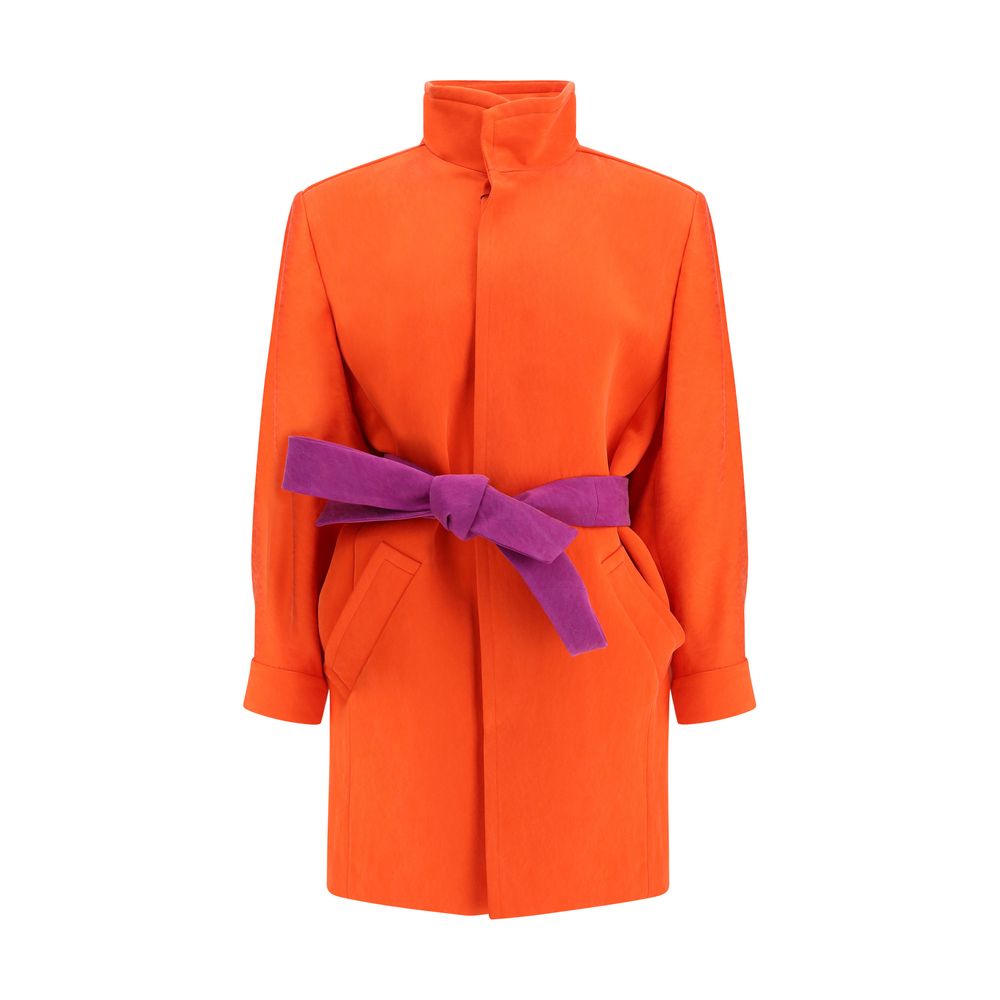 Saint Laurent Orange Silk Coat Saint Laurent