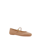 Gianvito Rossi Beige Calf Leather Bos Taurus Ballet Flats - Zeiniez