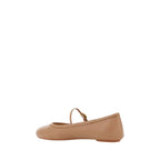 Gianvito Rossi Beige Calf Leather Bos Taurus Ballet Flats - Zeiniez