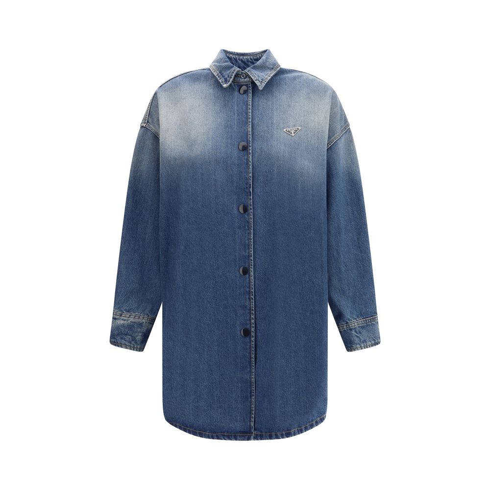 Prada Blue Cotton Denim Jacket Prada