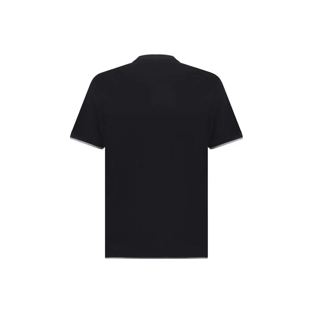 Brunello Cucinelli Black Cotton T-Shirt - Zeiniez