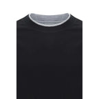 Brunello Cucinelli Black Cotton T-Shirt - Zeiniez