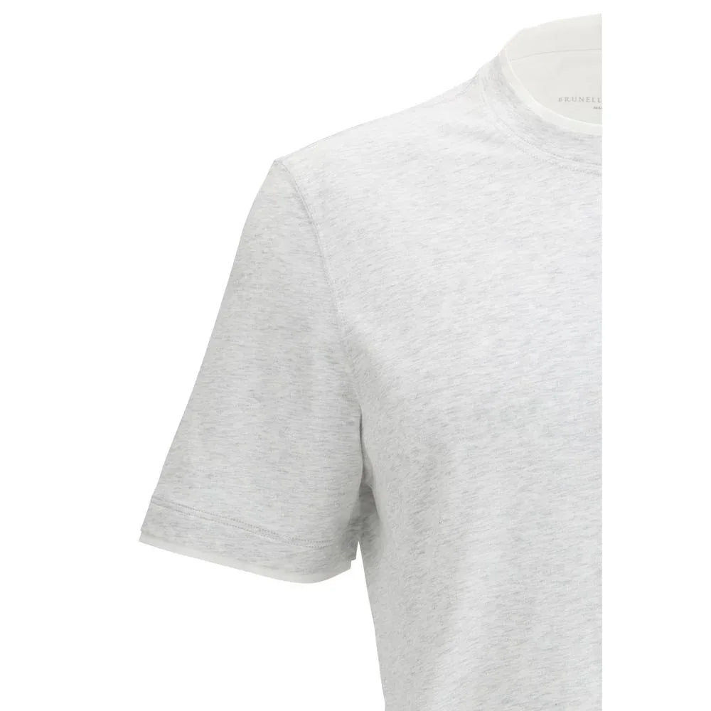 Brunello Cucinelli Gray Cotton T-Shirt - Zeiniez