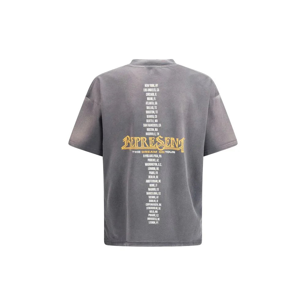 Represent Gray Cotton T-Shirt - Zeiniez